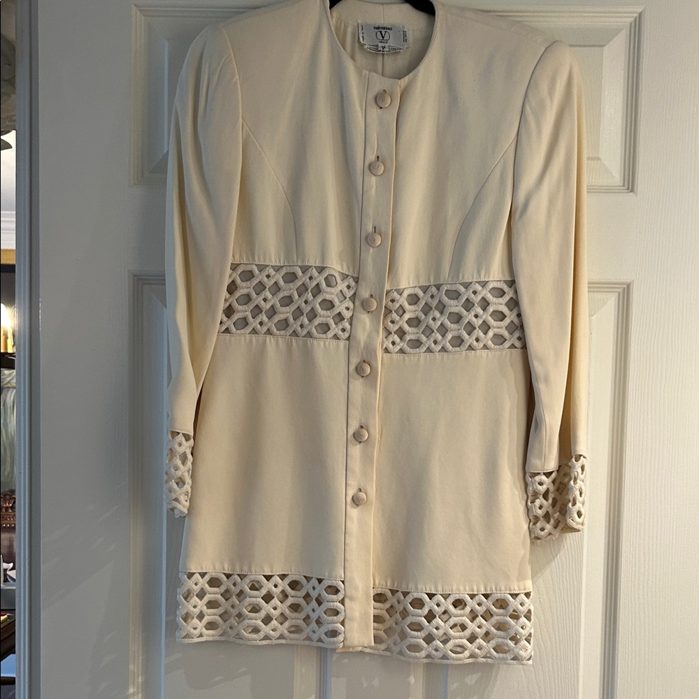 Valentino Vintage Cream Button-Up Jacket